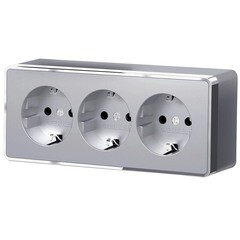 Розетка Werkel Gallant накладная серебряная со шторками (a052777) - фото 1