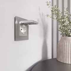 Розетка Werkel встраиваемая серебряная матовая со шторками с крышкой (a069594) - фото 2