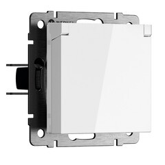 Изображение товара Розетка Werkel встраиваемая белая со шторками с крышкой (a069588)