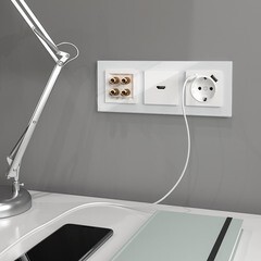 Розетка Werkel встраиваемая белая с 2хUSB-А (a051141) - фото 3