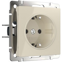 Розетка Werkel встраиваемая слоновая кость со шторками (a051480) - фото 1