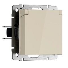 Розетка Werkel встраиваемая слоновая кость со шторками с крышкой (a069595) - фото 1