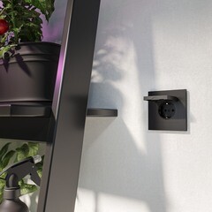 Розетка Werkel встраиваемая черная матовая со шторками с крышкой (a069582) - фото 2