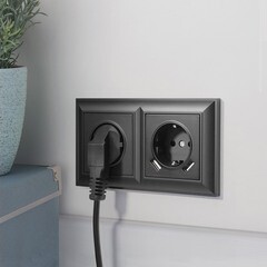 Розетка Werkel встраиваемая черная матовая с 2хUSB-А (a051617) - фото 4