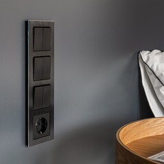 Выключатель Werkel двухклавишный встраиваемый черный матовый (a051628) - фото 7