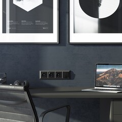 Выключатель Werkel двухклавишный встраиваемый черный матовый (a051628) - фото 4