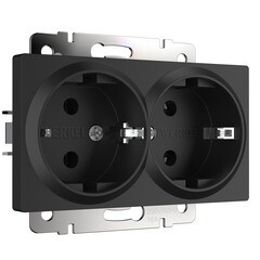 Розетка Werkel встраиваемая черная матовая (a051623) - фото 1