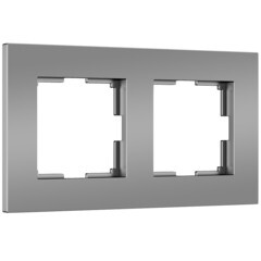 Рамка Werkel Slab двухместная серебро софт (a062813) - фото 1