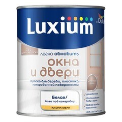 Краска Dulux/Luxium Окна и Двери основа BW белая полуматовая 0,75 л - фото 3
