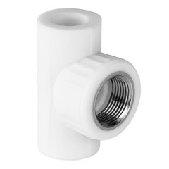 Тройник полипропиленовый переходный 20 мм х 3/4 ВР(г) х 20 мм белый Valfex (10127120П) - фото 1