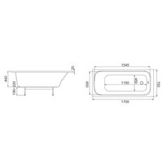 Ванна из литьевого мрамора Jacob Delafon Elite 170х75 см с каркасом (E6D362RU-00) - фото 5