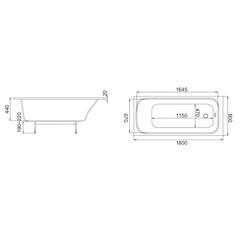 Ванна из литьевого мрамора Jacob Delafon Elite 180х80 см с каркасом (E6D363RU-00) - фото 5