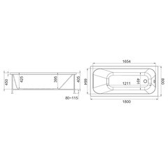 Ванна акриловая Jacob Delafon Trocadero 180х80 см без ножек (E6D355RU-00) - фото 4