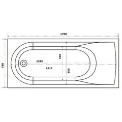 Ванна из литьевого мрамора Bas Афина 170х75 см с каркасом (ВА00020) - фото 3