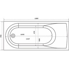 Ванна из литьевого мрамора Bas Афина 150х70 см с каркасом (ВА00025) - фото 4