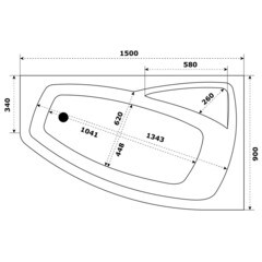 Ванна акриловая Bas Камея Pro 150х90 см левая без ножек (З А0117) - фото 3