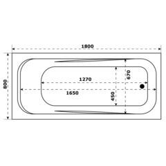 Ванна акриловая Bas Кварта 180х80 см без ножек (З 00017) - фото 5