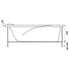 Ванна акриловая Bas Кварта 180х80 см без ножек (З 00017) - фото 2