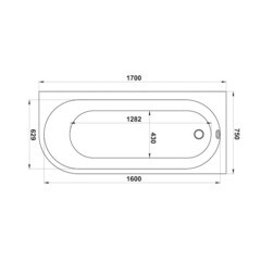 Ванна акриловая Bas Веста 170х75 см правая без ножек (З 00144) - фото 5
