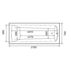 Ванна акриловая Bas Амур 170х70 см без ножек (З 00138) - фото 2