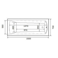 Ванна акриловая Bas Амур 150х70 см без ножек (З 00139) - фото 2