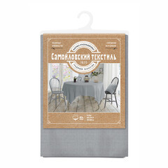 Скатерть Самойловский текстиль 144х144 см рогожка Текстура серая - фото 1