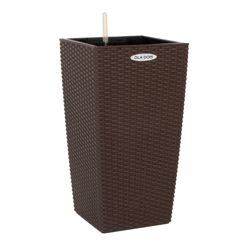 

Кашпо декоративное Элластик-Пласт Rattan 400х400х750 мм с автополивом 31 л коричневое, Коричневый
