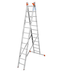 Лестница алюминиевая трансформер трехсекционная 12 ступеней Krause профессиональная - фото 10