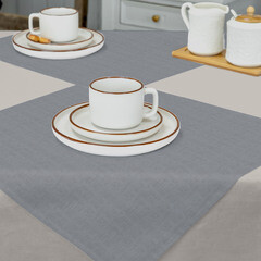 Салфетки сервировочные Самойловский текстиль 45х45 см рогожка серые (2 шт.) - фото 2