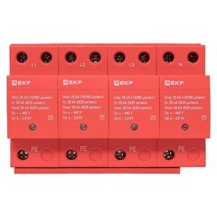 Ограничитель напряжения модульный EKF T1 275 В 25 кА 4P (spd-t1-4p) - фото 2