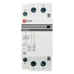 Контактор модульный EKF PROxima КМ 220 В 25 А тип AC 2НО (km-2-25-20) - фото 2