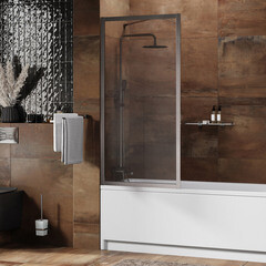 Шторка на ванну неподвижная 80х160х0,6 см профиль никель WasserKraft Abens (20W01-80BN) - фото 2