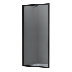 Шторка на ванну неподвижная 80х160х0,6 см профиль черный матовый WasserKraft Abens (20W01-80MB) - фото 1