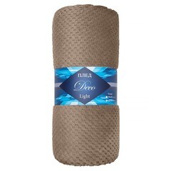 Плед 200х220 см TexRepublic Жаккард микрофибра коричневый - фото 1