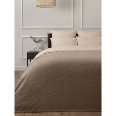 Плед 200х220 см TexRepublic Жаккард микрофибра коричневый - фото 3