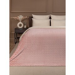 Плед 200х220 см TexRepublic Жаккард микрофибра розовый - фото 3