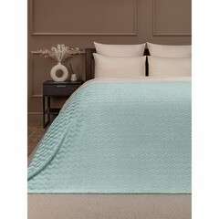 Плед 200х220 см TexRepublic Жаккард микрофибра бирюзовый - фото 3