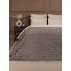 Плед 200х200 см TexRepublic Жаккард микрофибра коричневый - фото 3