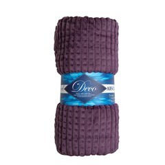 Плед 200х220 см TexRepublic Жаккард микрофибра фиолетовый - фото 1