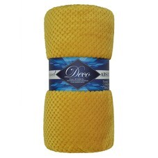 Плед 150х200 см TexRepublic Жаккард микрофибра охра