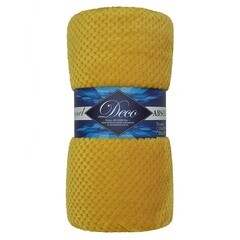 Плед 150х200 см TexRepublic Жаккард микрофибра охра - фото 1