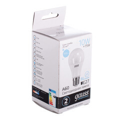 Лампа светодиодная Gauss E27 6500К 10 Вт 950 Лм 180-240 В груша A60 матовая - фото 3