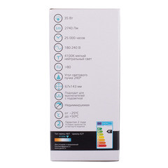 Лампа светодиодная Gauss E27 4100К 35 Вт 2740 Лм 180-240 В груша A67/A80 матовая - фото 6