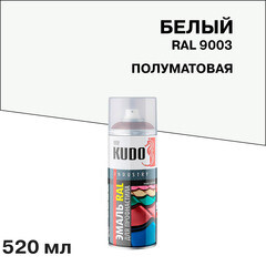 Изображение товара Эмаль аэрозольная для металлочерепицы Kudo сигнально белая полуматовая RAL 9003 520 мл