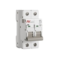 Изображение товара Автоматический выключатель модульный EKF Averes AV-6 2P 6А тип C 6 кА 230 В (mcb6-2-06C-av)