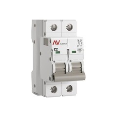 Изображение товара Автоматический выключатель модульный EKF Averes AV-6 2P 2А тип C 6 кА 230 В (mcb6-2-02C-av)