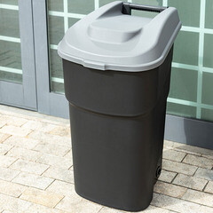 Бак мусорный Econova 90 л пластиковый с крышкой на колесах черный - фото 2