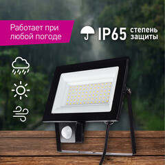 Прожектор светодиодный Онлайт ДО-50 4000К 50 Вт IP65 с датчиком движения черный - фото 6