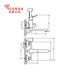 Смеситель для ванны Corsa Deco KX хром однорычажный со средним изливом с лейкой (FBTKX2) - фото 19