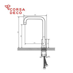 Смеситель для кухни Corsa Deco Everest графит с высоким изливом однорычажный (FKESMG) - фото 8